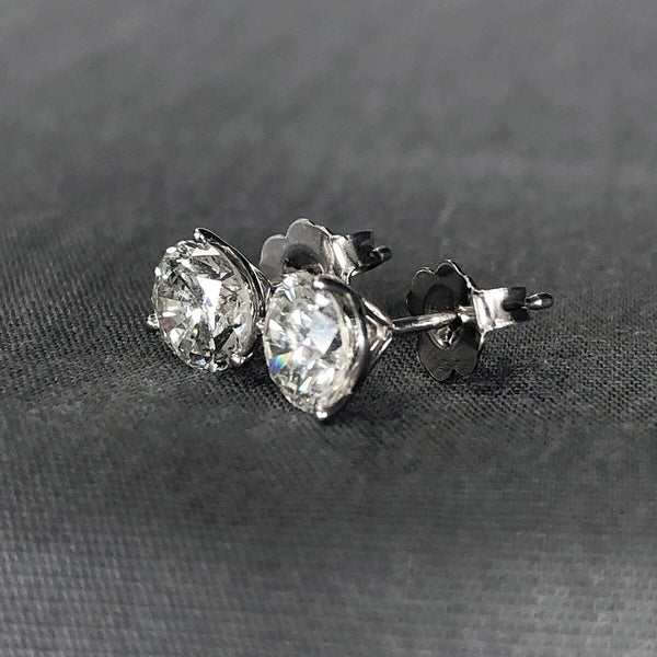 14 k Gold 1 Carat Diamond Stud Earrings - Great Lakes Boutique