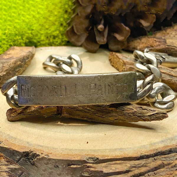 Silver Military ID Bracelet - Great Lakes Boutique