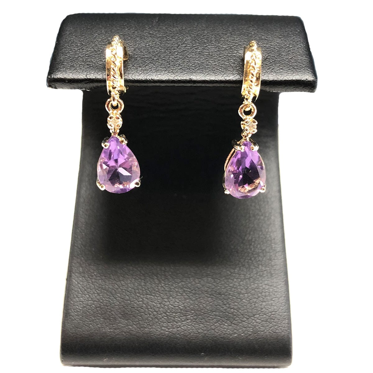 Great Lakes Coin 14k Gold Amethyst &amp; Diamond Earrings