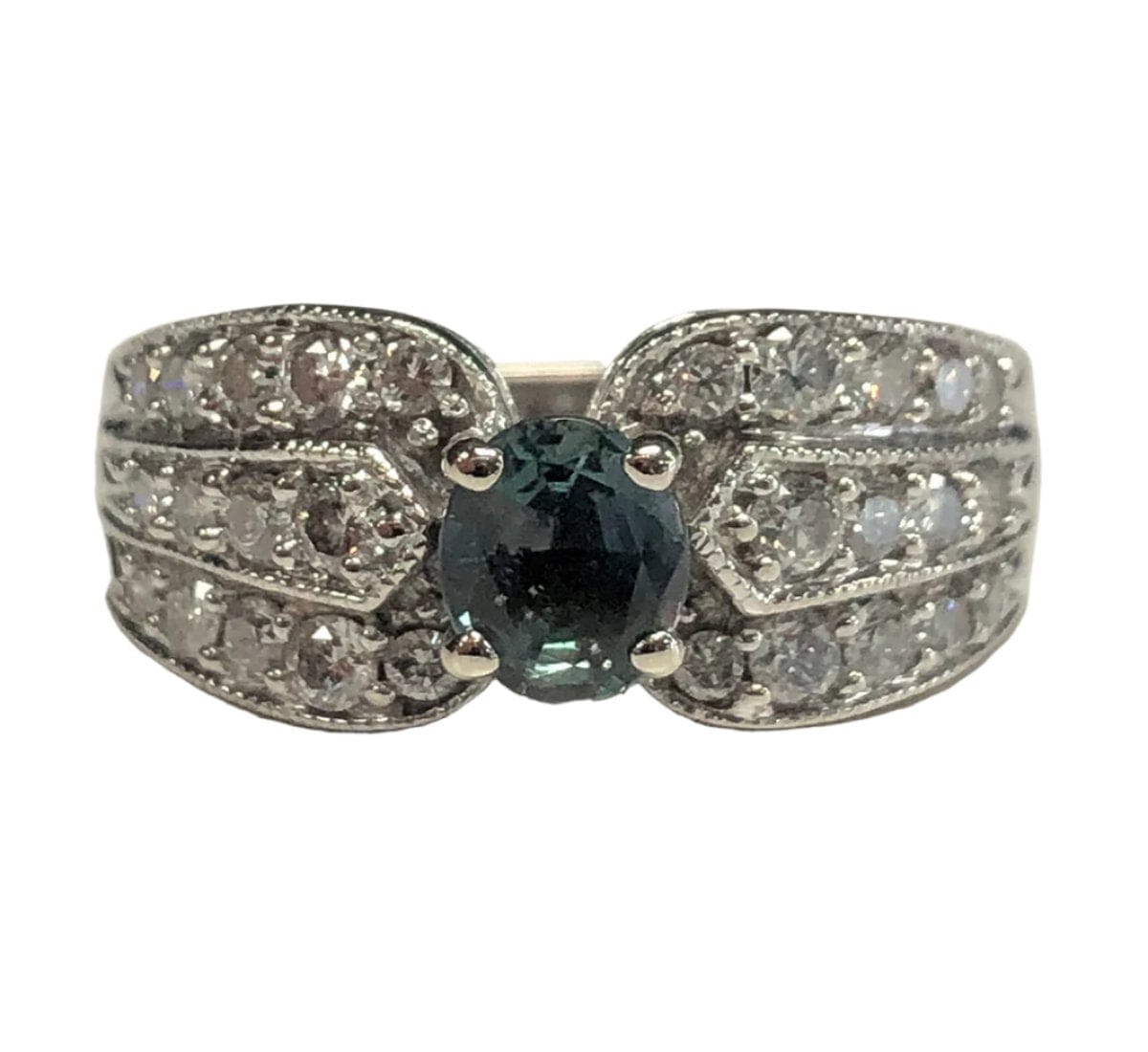 Great Lakes Coin 14k Gold Green Topaz &amp; Diamond Ring