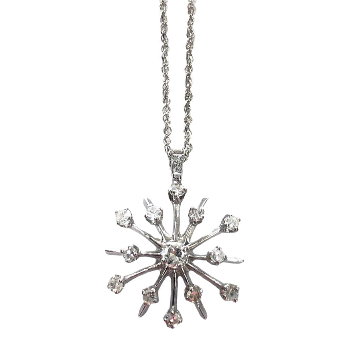 Great Lakes Coin 14k White Gold &amp; Diamond Snowflake Necklace