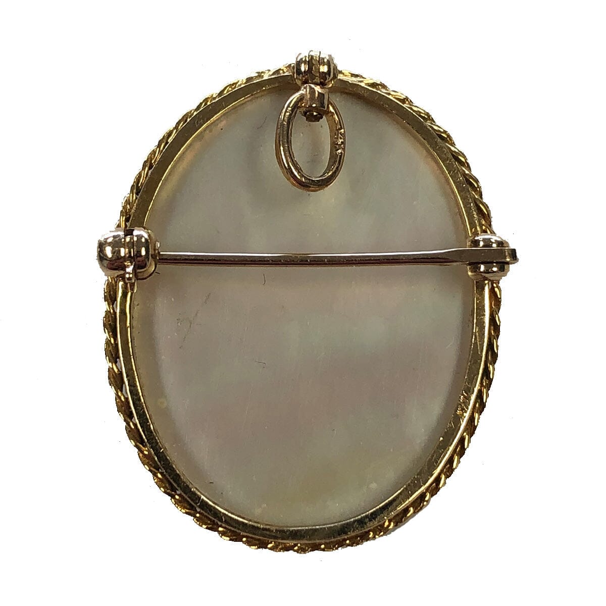 Great Lakes Coin 14k Gold &amp; Mother of Pearl Cameo Pendant &amp; Pin