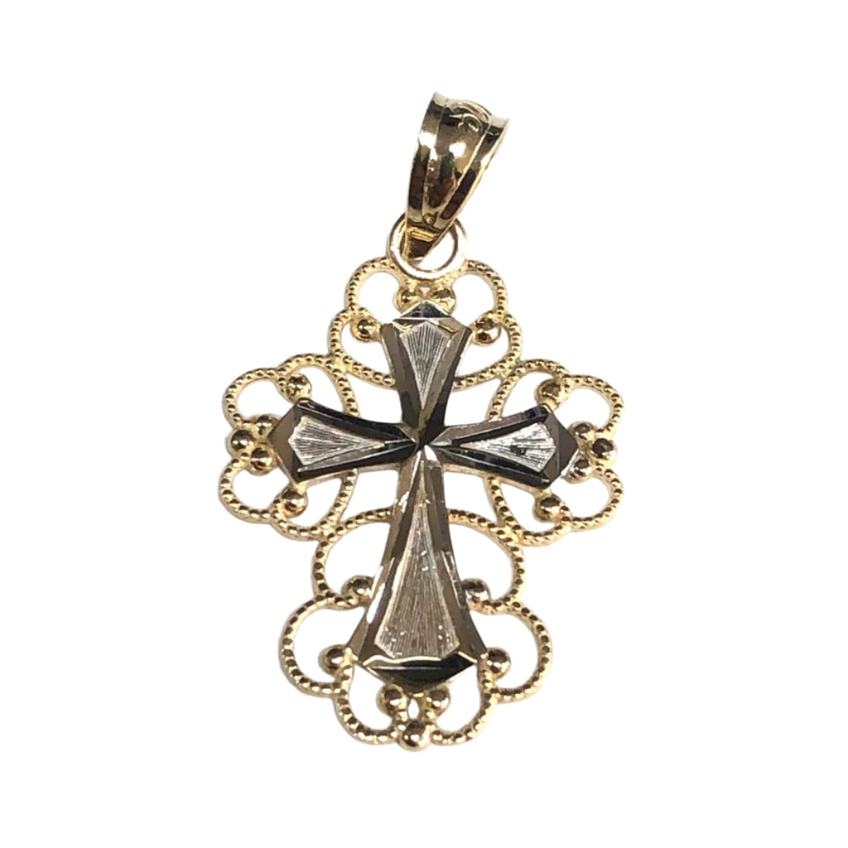 Great Lakes Coin 14k Two Tone Gold Cross Pendant