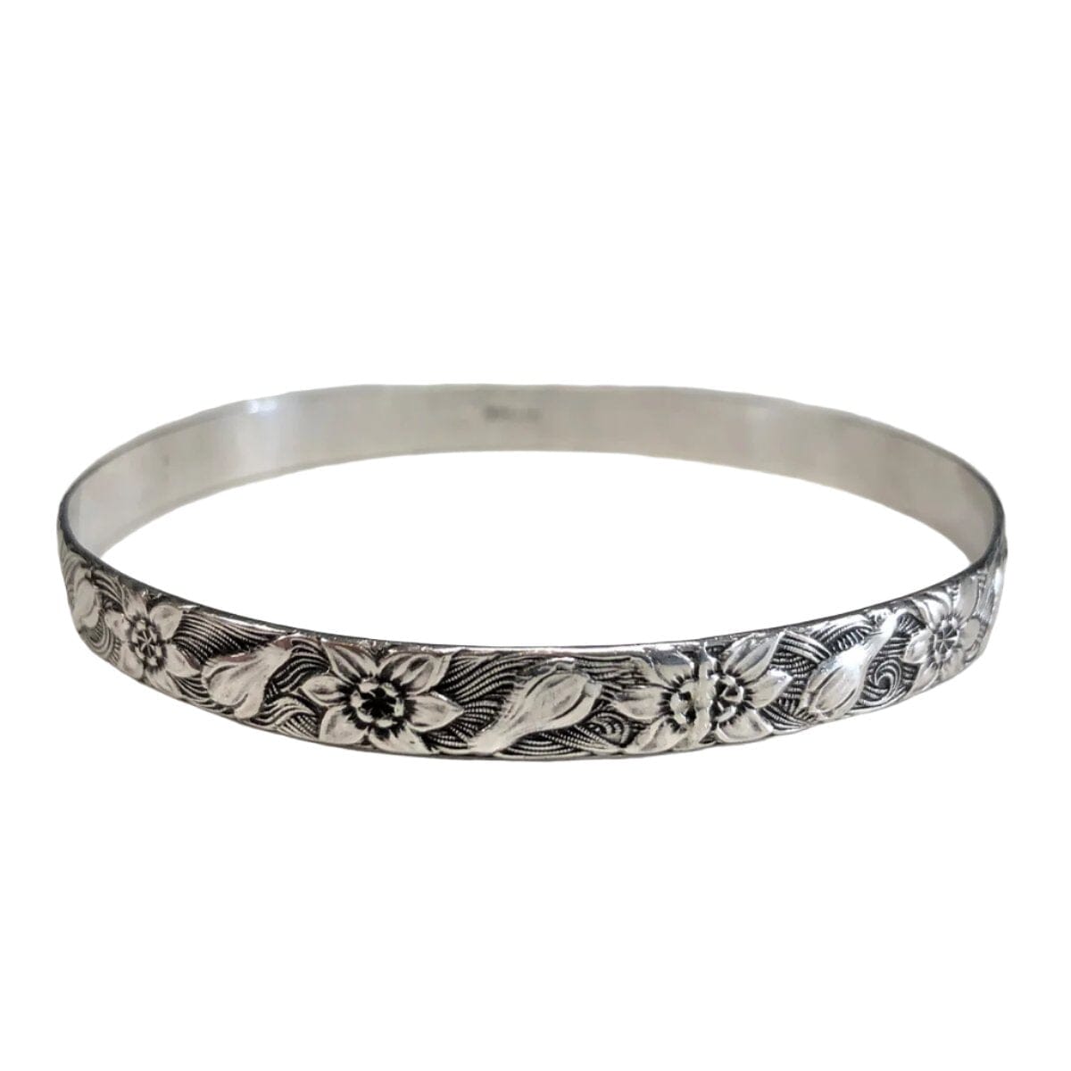 Great Lakes Coin Floral Silver Bangle