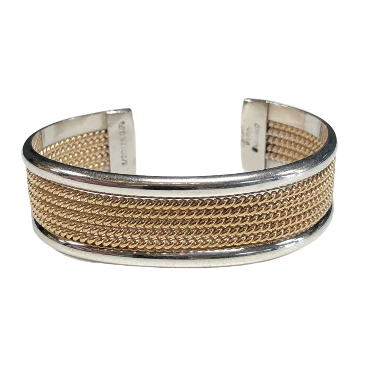 Great Lakes Coin Tahe Navajo Silver &amp; Gold Bangle