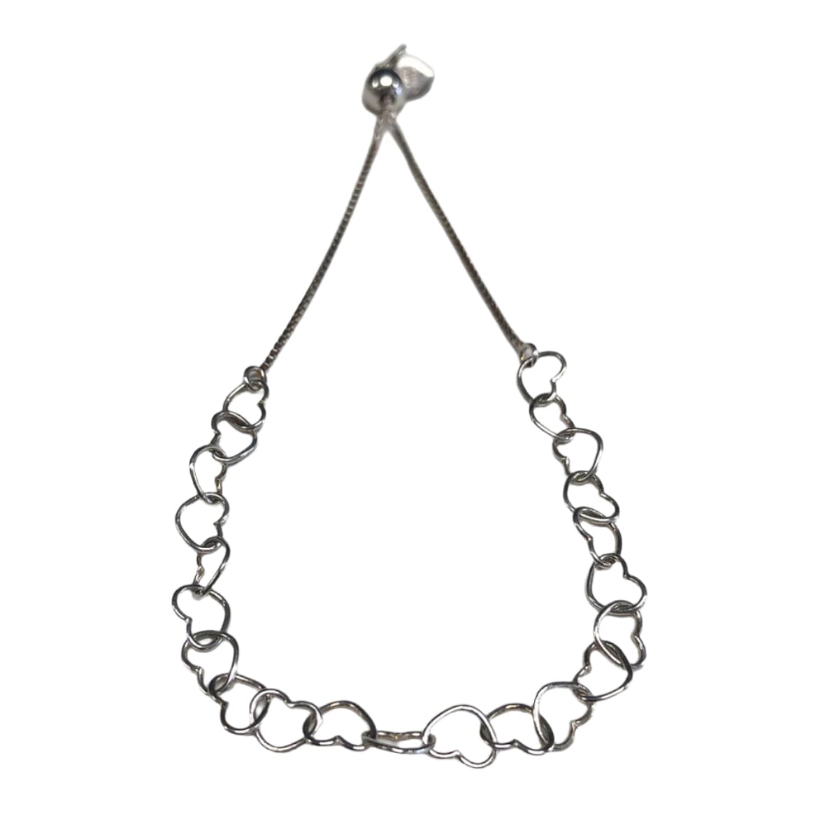 Great Lakes Boutique Silver Heart Link Bracelet