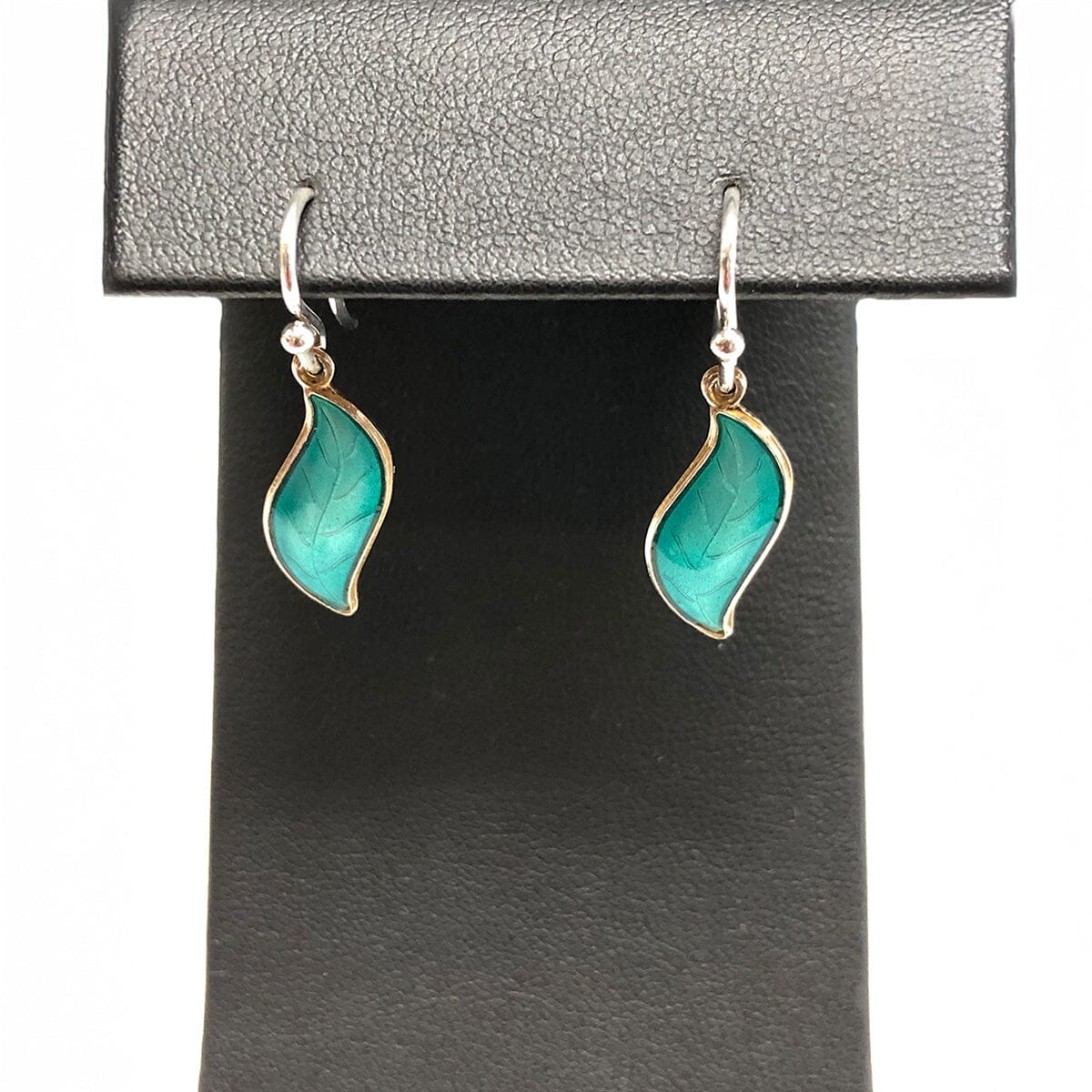 Great Lakes Coin Silver &amp; Enamel Leaf Earrings