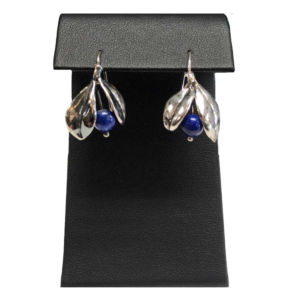 Great Lakes Coin Silver &amp; Lapis Floral Earrings