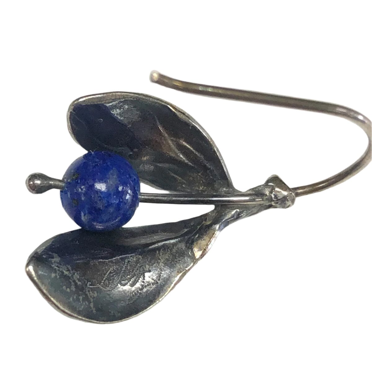 Great Lakes Coin Silver &amp; Lapis Floral Earrings