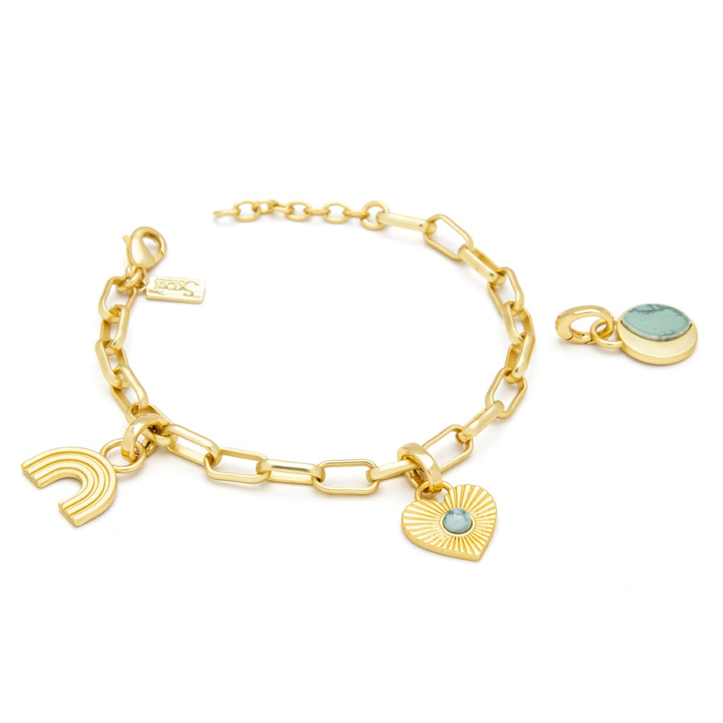 Scout Curated Wears Scout Curated Wears Interchangeable Charm Bracelet Blue Howlite &amp; Gold