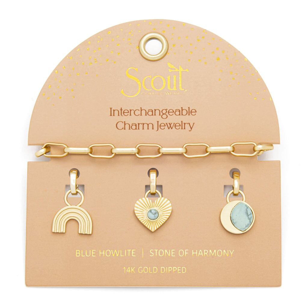 Scout Curated Wears Scout Curated Wears Interchangeable Charm Bracelet Blue Howlite &amp; Gold