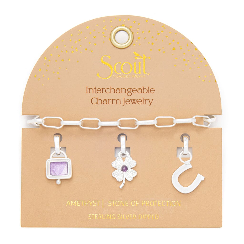 Scout Curated Wears Scout Curated Wears Interchangeable Charm Bracelet Amethyst &amp; Silver