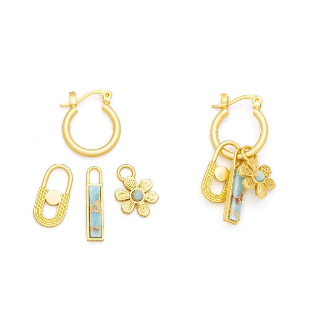 Scout Curated Wears Scout Curated Wears Interchangeable Charm Earring Aqua Terra &amp; Gold