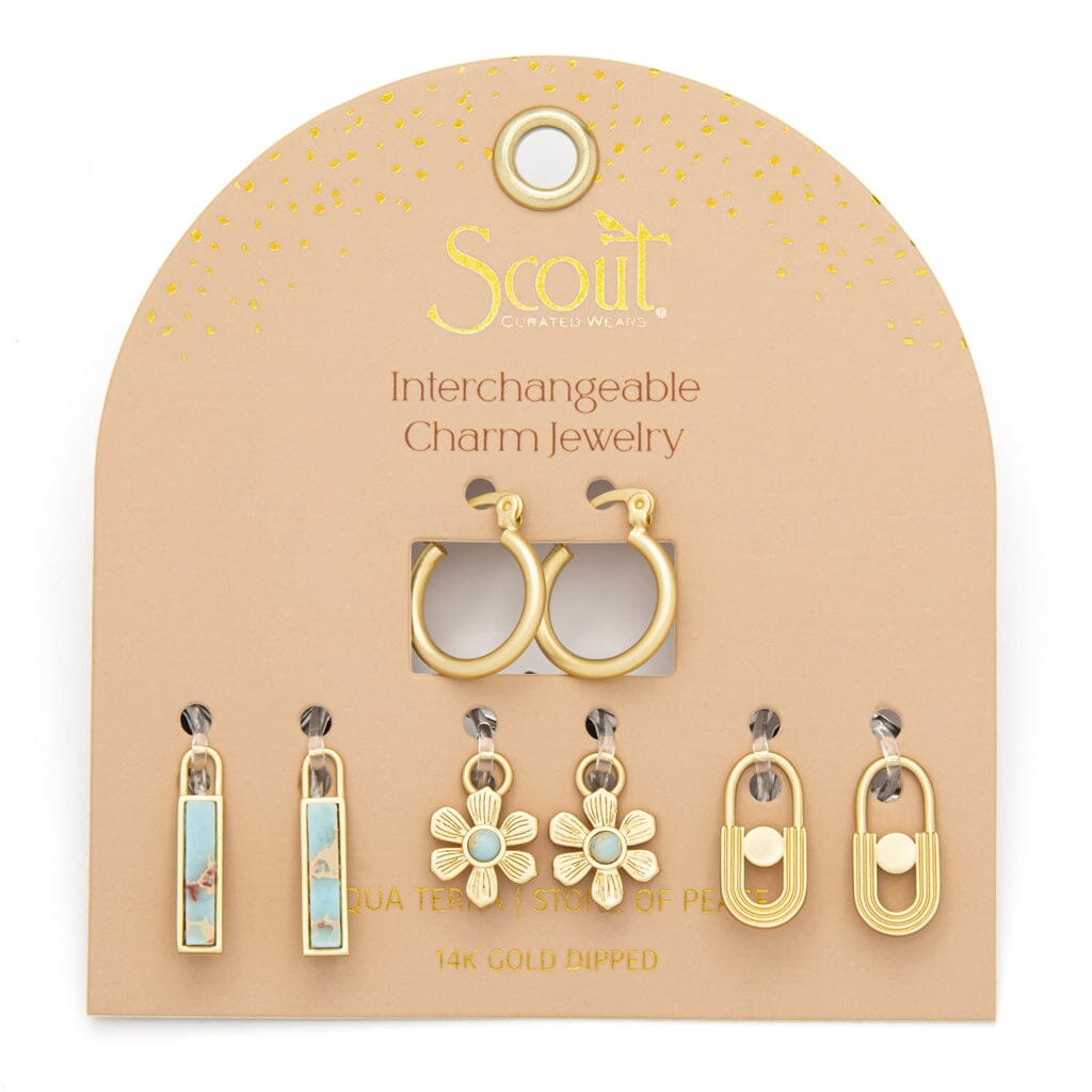 Scout Curated Wears Scout Curated Wears Interchangeable Charm Earring Aqua Terra &amp; Gold