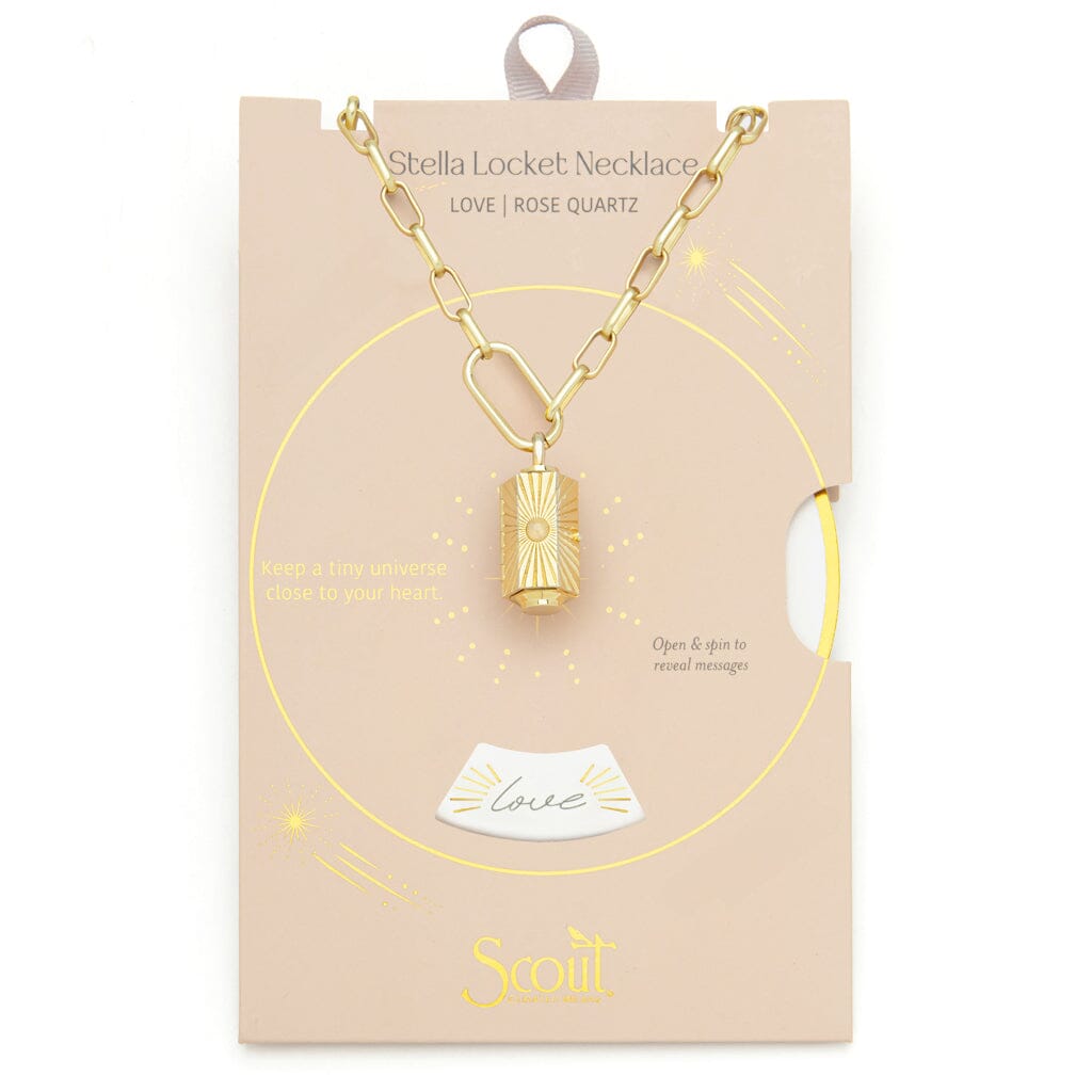 Scout Curated Wears Scout Curated Wears Stella Locket Necklace Love Rose Quartz &amp; Gold