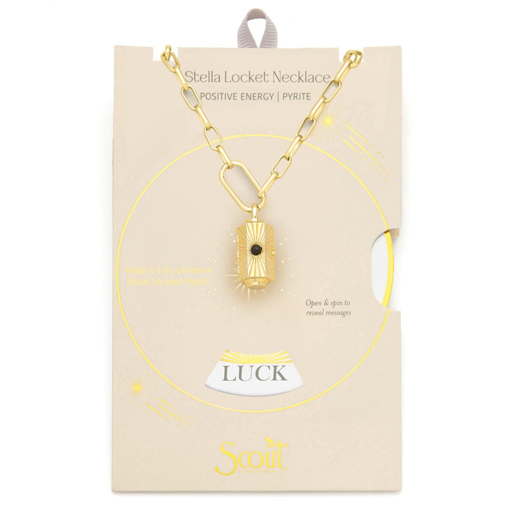 Scout Curated Wears Scout Curated Wears Stella Locket Necklace Positive Energy Pyrite &amp; Gold