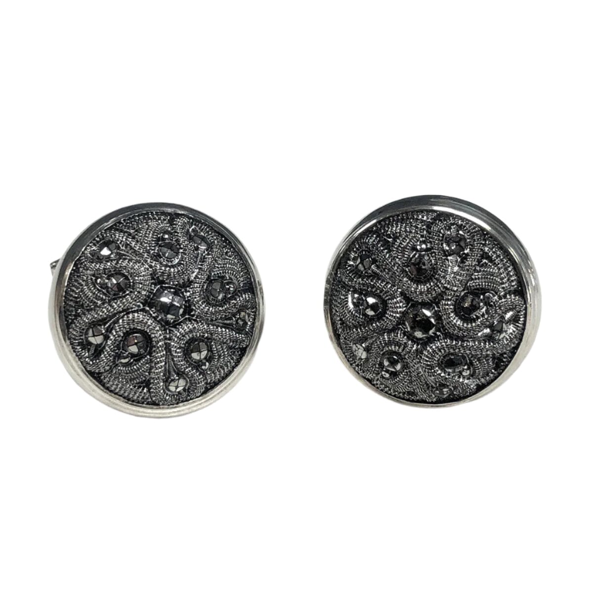 Great Lakes Coin Silver &amp; Marcasite Cufflinks