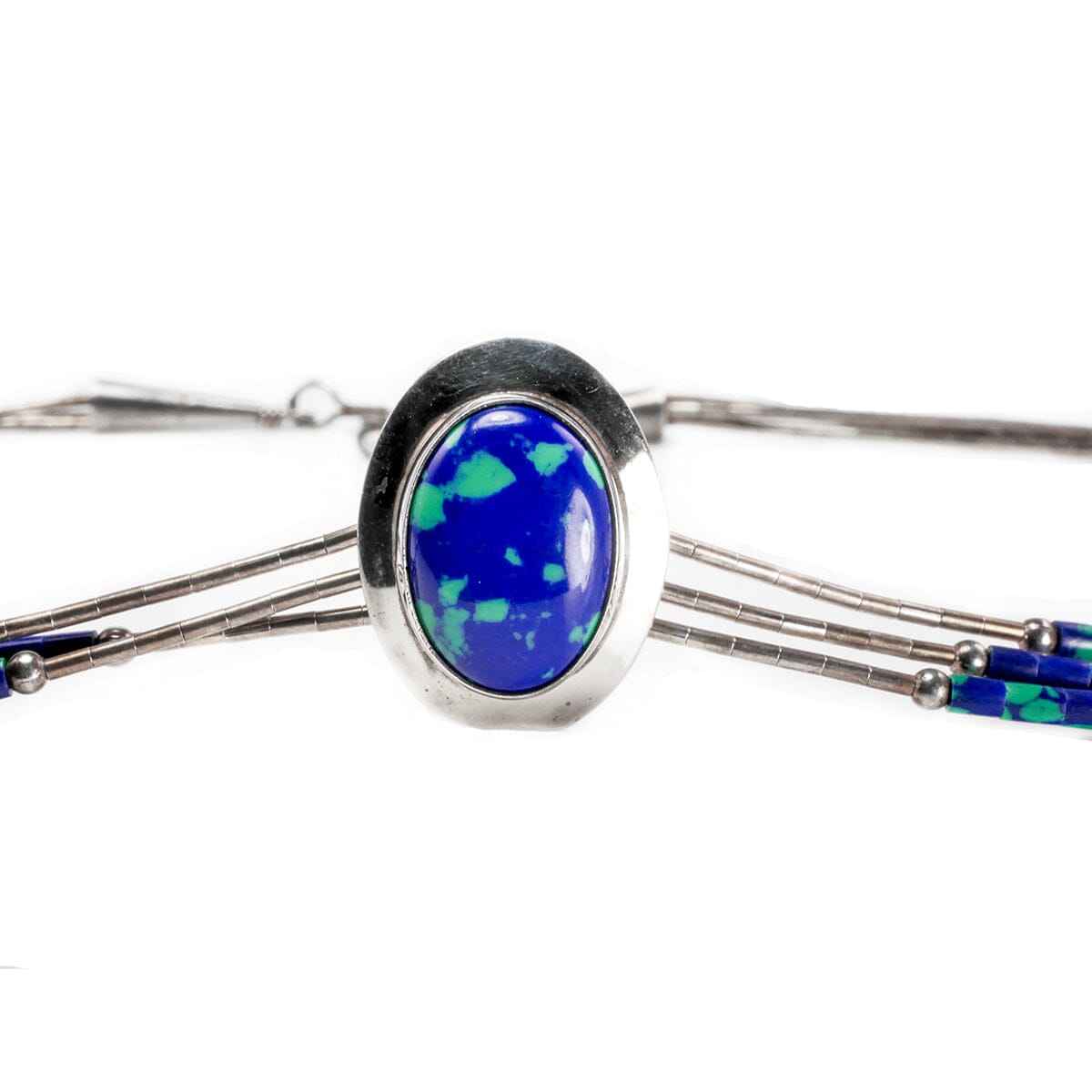 Great Lakes Boutique Native American Liquid Silver &amp; Azurite Necklace