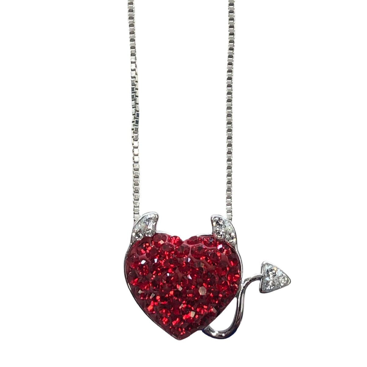 Great Lakes Coin Silver &amp; Cubic Zirconia Devil&#39;s Heart Necklace