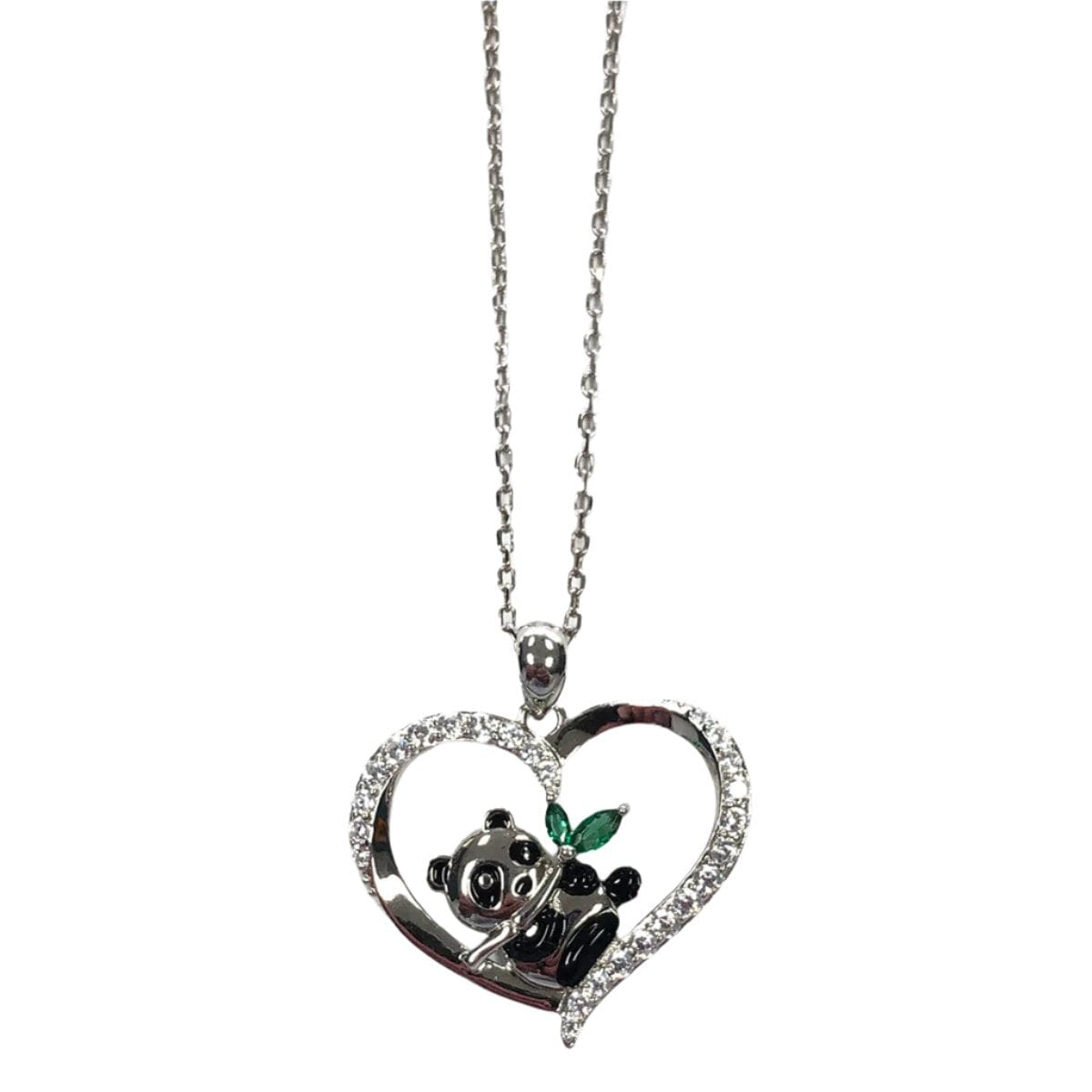 Great Lakes Coin Silver Panda Heart Necklace