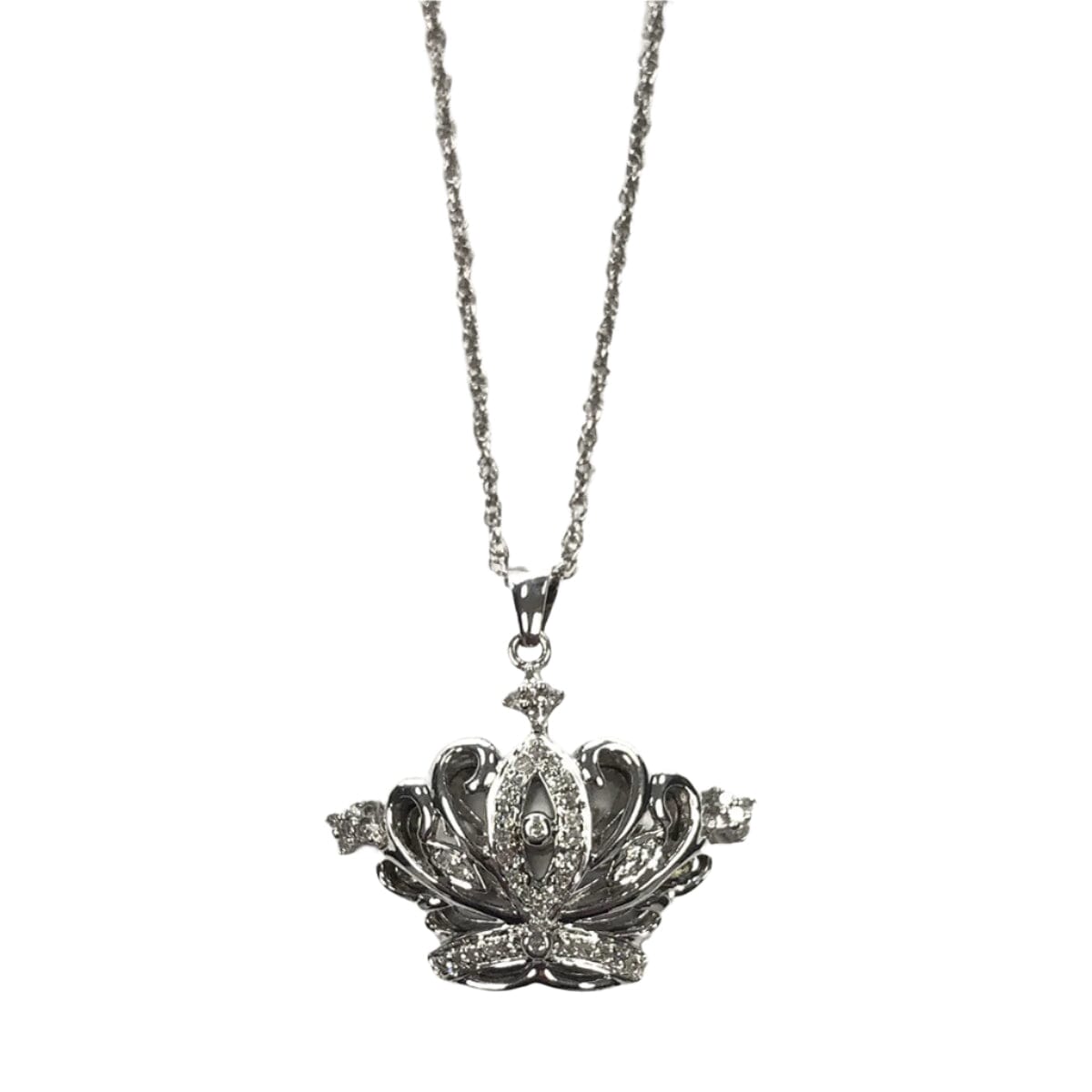 Great Lakes Coin Silver &amp; Diamond Crown Necklace