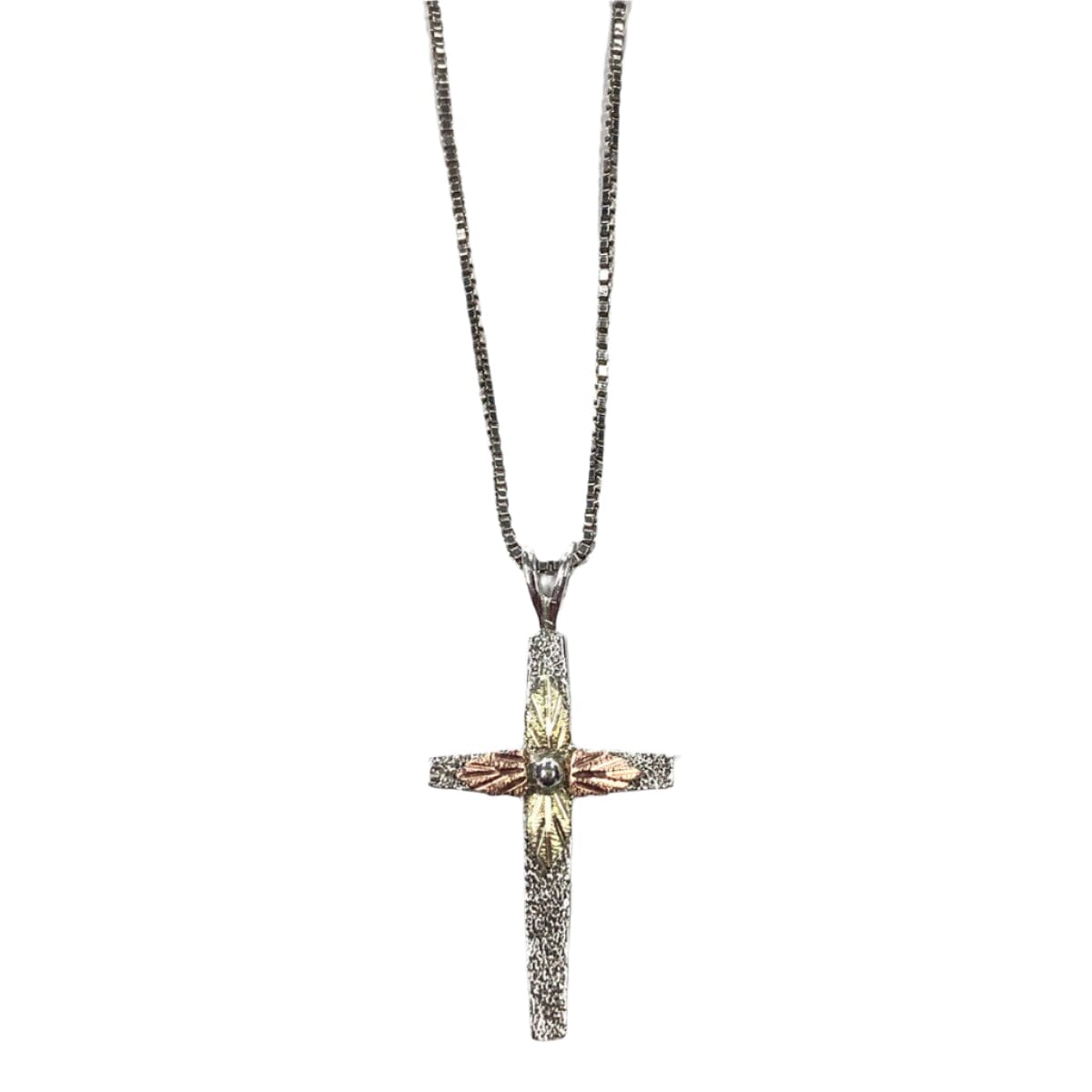 Great Lakes Coin Silver &amp; Gold Cross Necklace