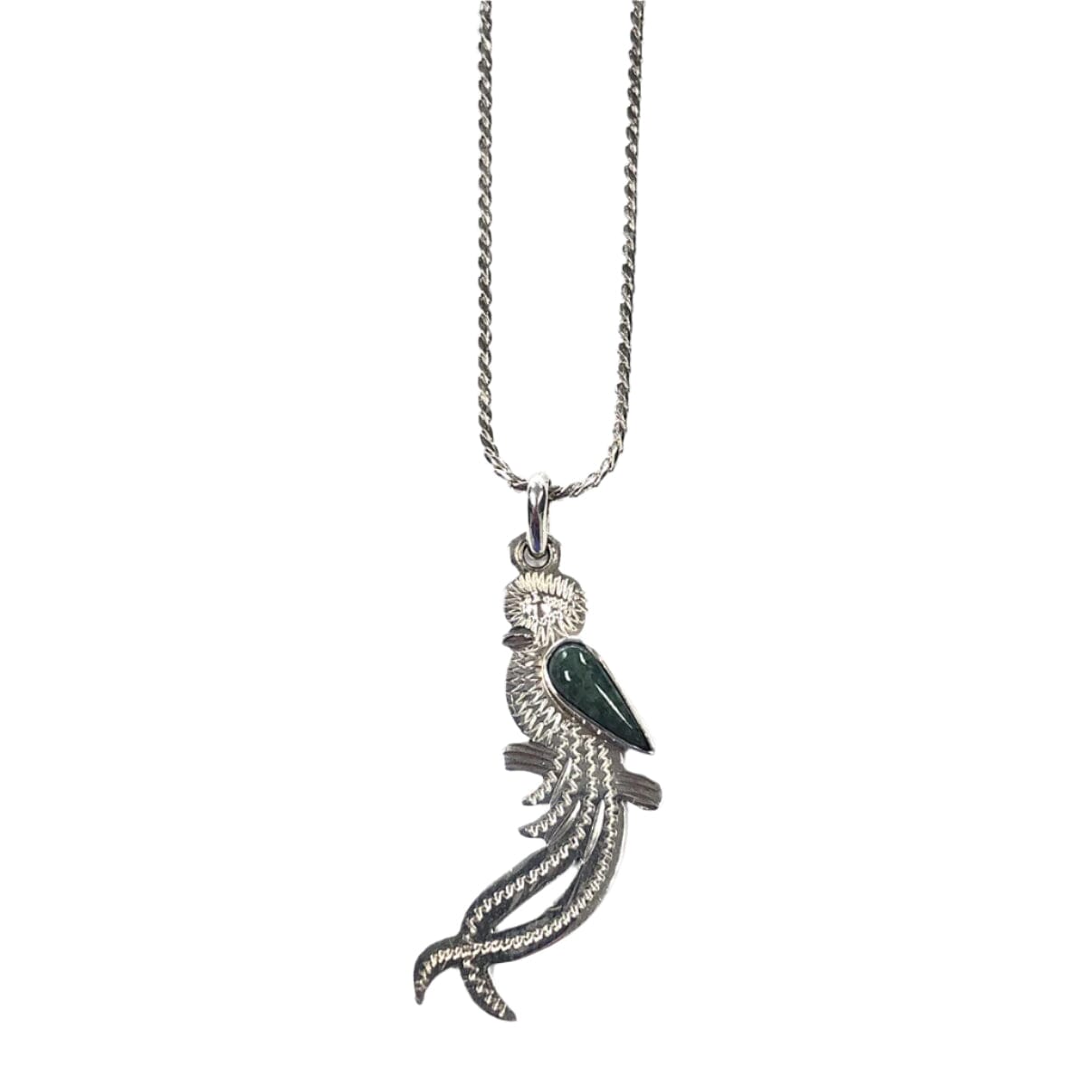 Great Lakes Coin Silver &amp; Jade Bird Necklace