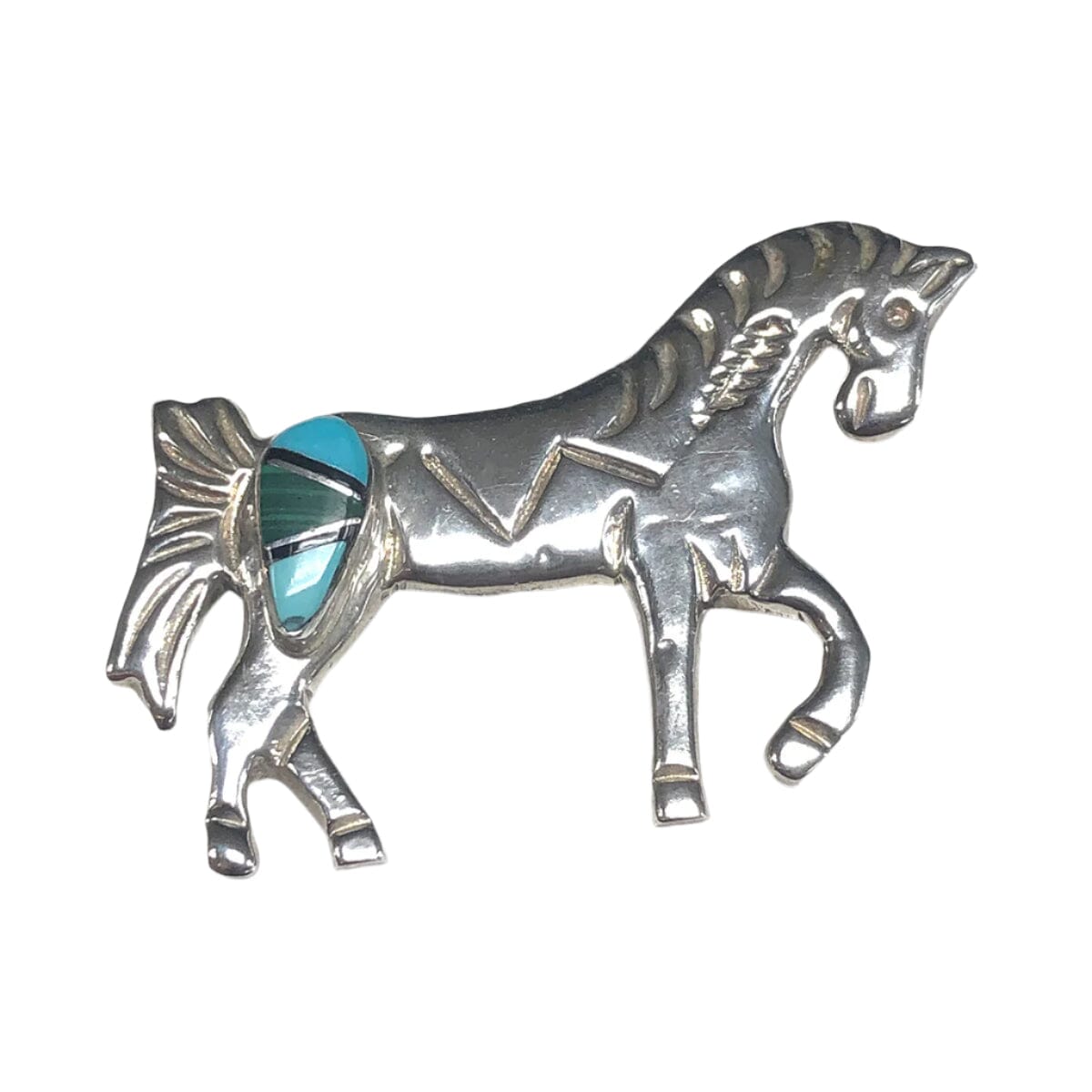 Great Lakes Coin Navajo Silver &amp; Turquoise Horse Pin