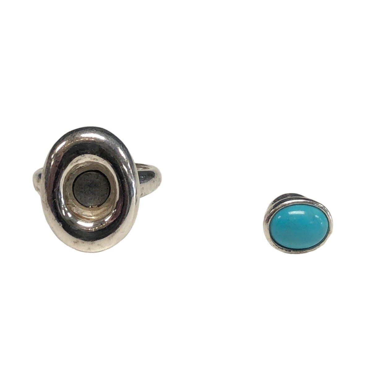 Great Lakes Coin Silver &amp; Turquoise Magnetic Ring