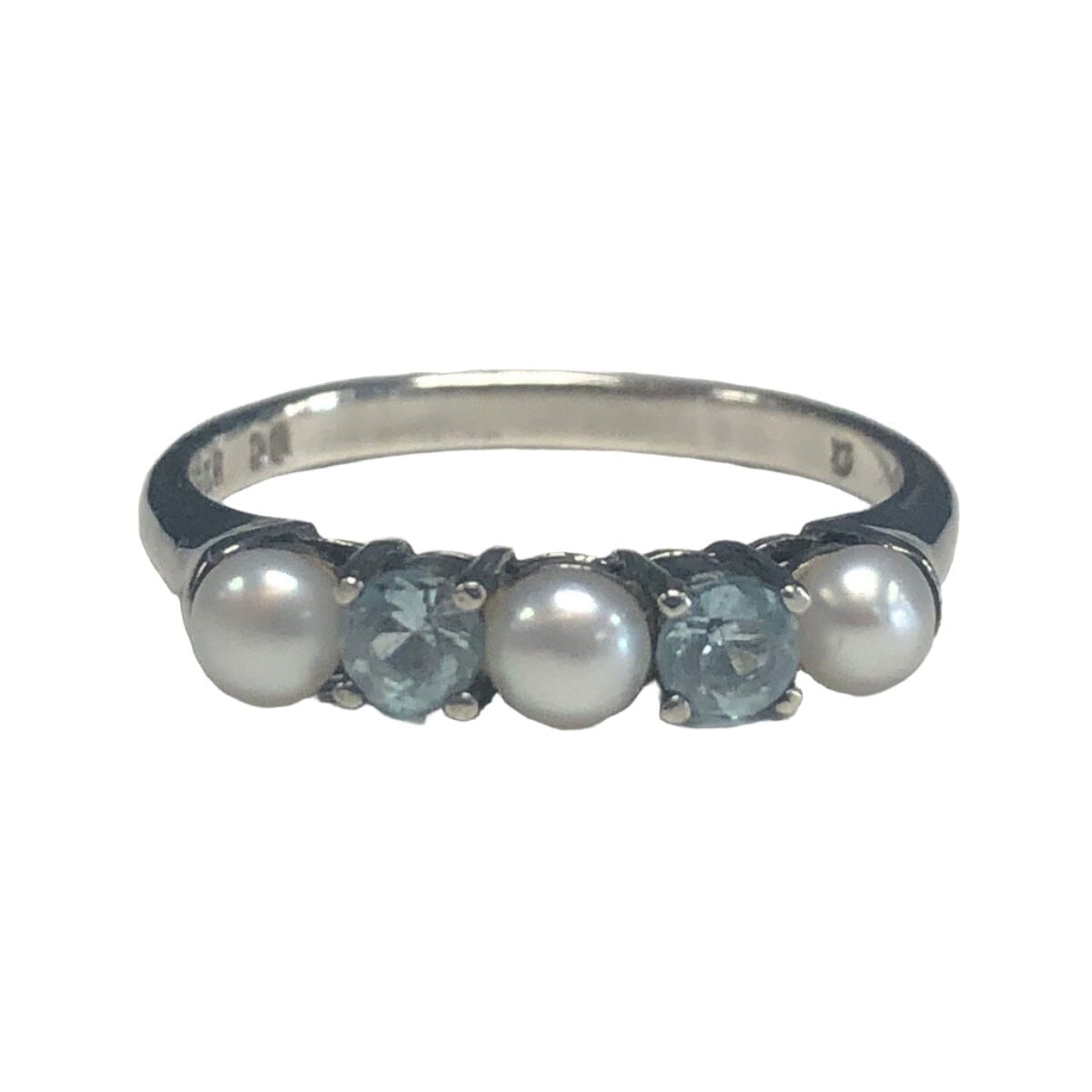 Great Lakes Coin Silver Pearl &amp; Blue Topaz Ring