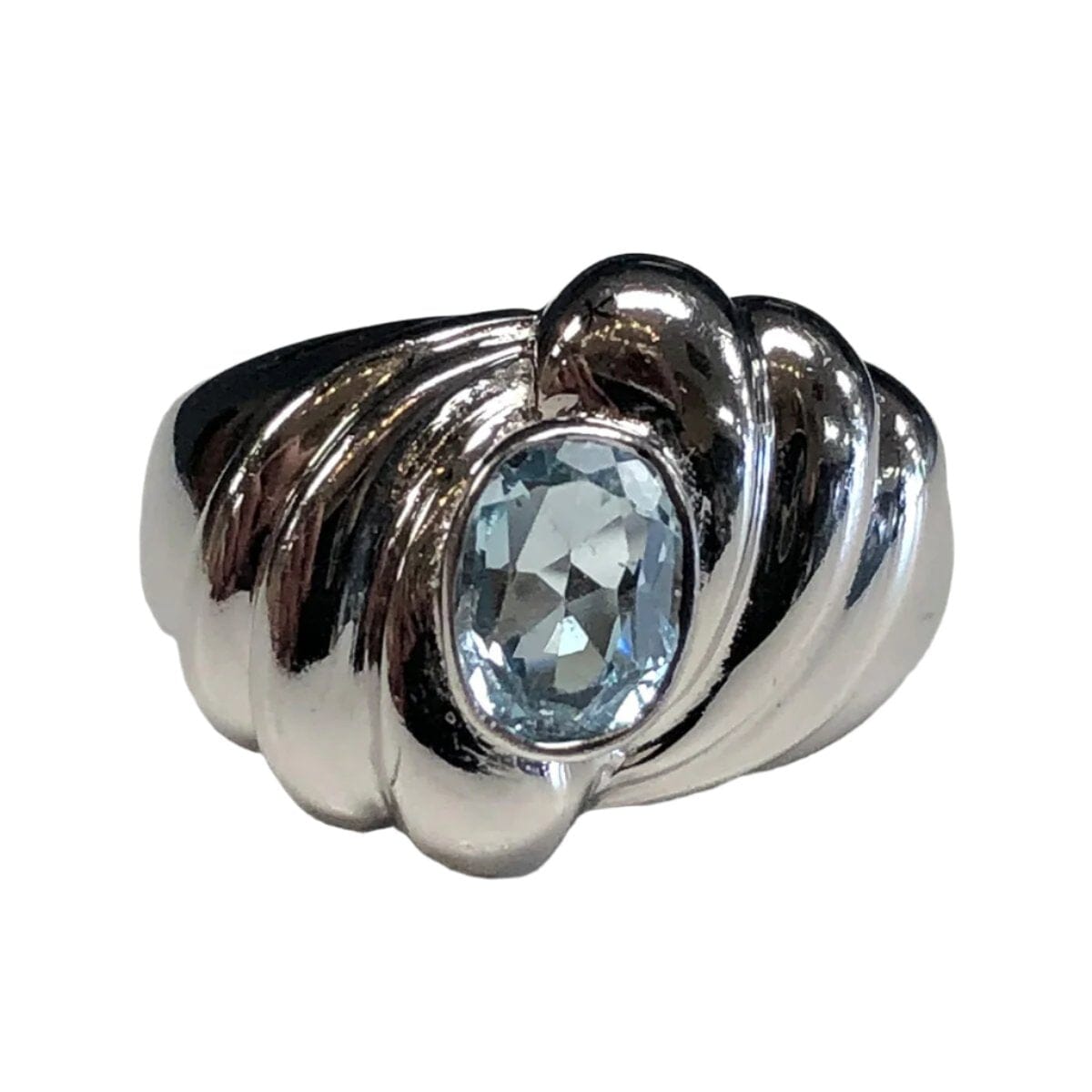 Great Lakes Coin Silver &amp; Blue Topaz Ring