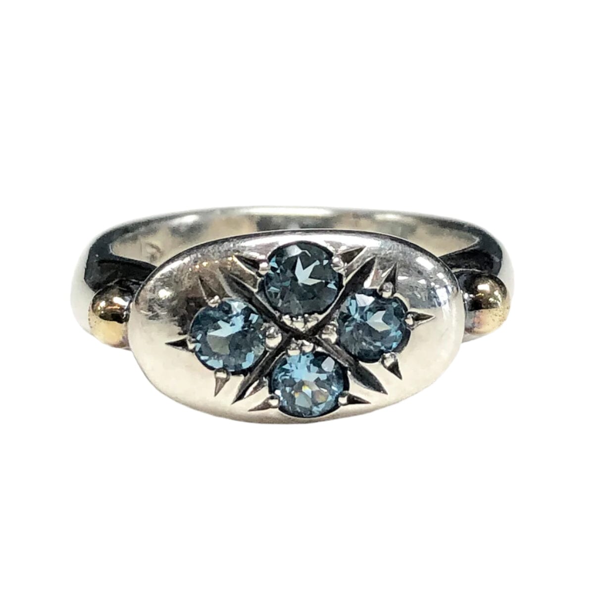 Great Lakes Coin Silver &amp; 14k Gold Aquamarine Ring