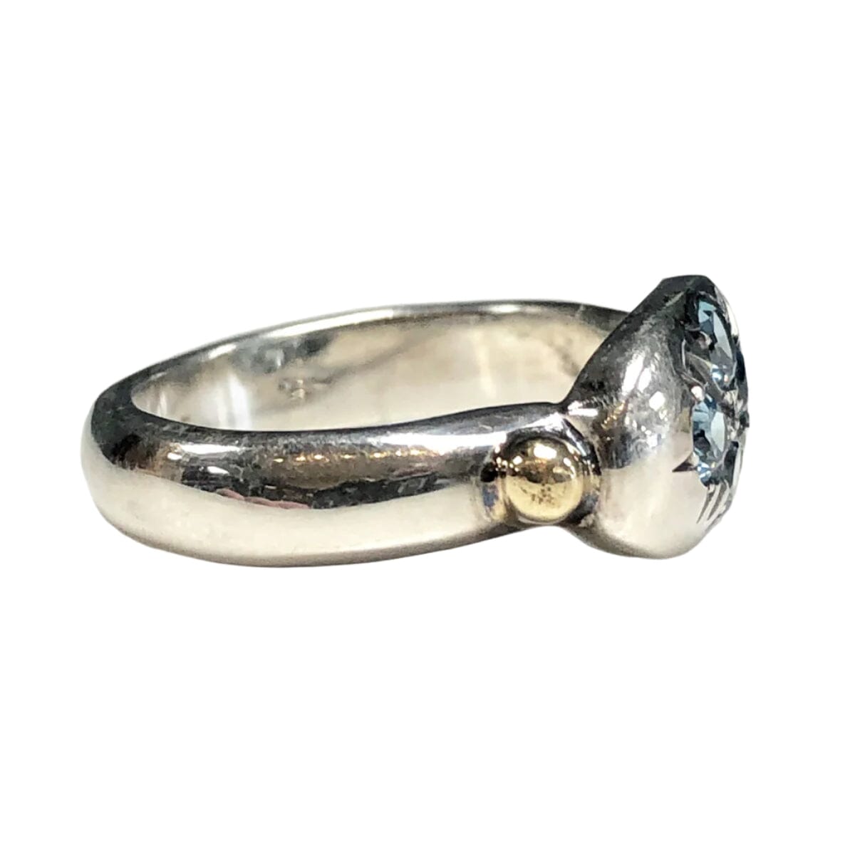 Great Lakes Coin Silver &amp; 14k Gold Aquamarine Ring