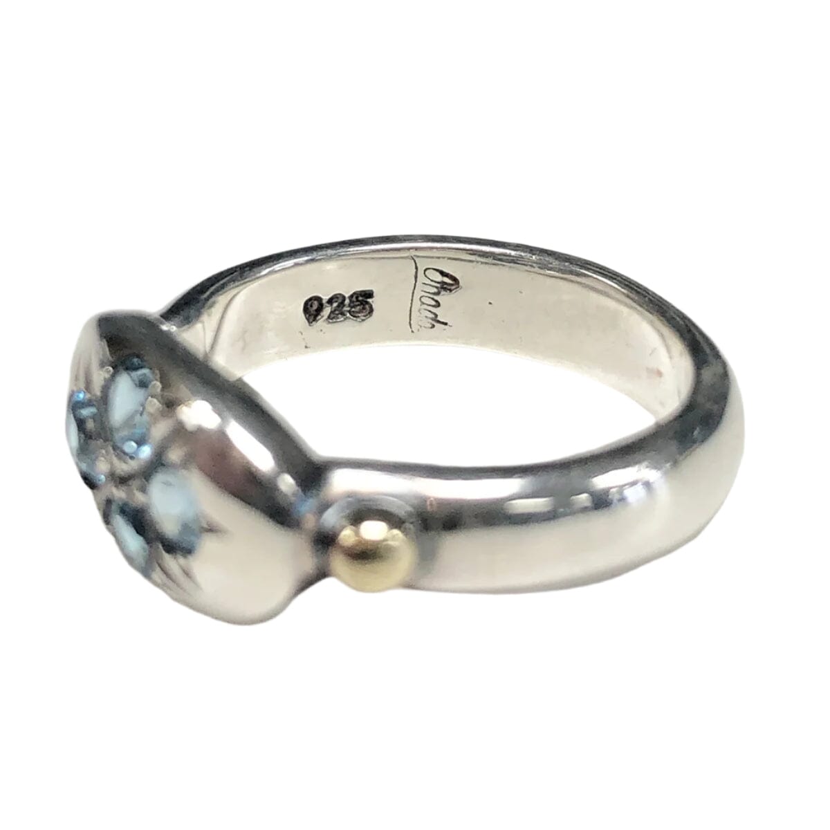 Great Lakes Coin Silver &amp; 14k Gold Aquamarine Ring