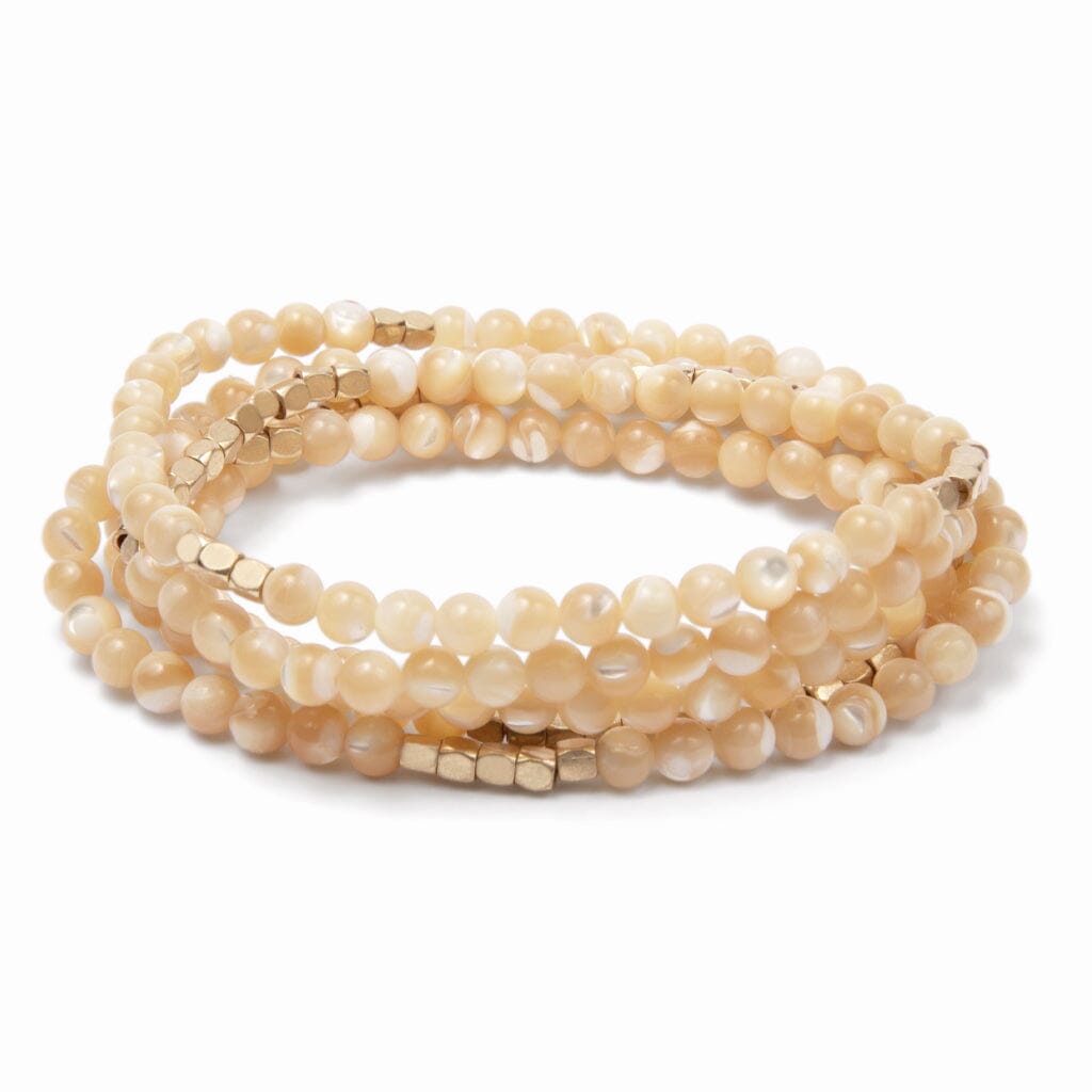 Scout Curated Wears Scout Curated Wears Stone Wrap Mother of Pearl &amp; Gold Stone of Prosperity