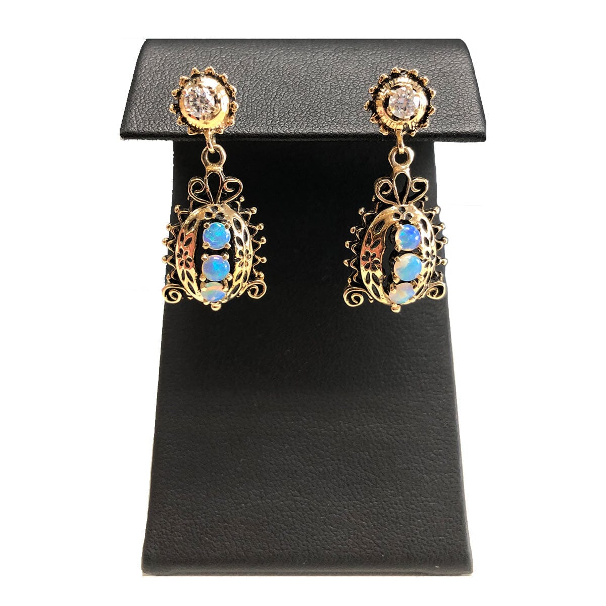 Great Lakes Coin Victorian 14k Opal & Diamond Earrings