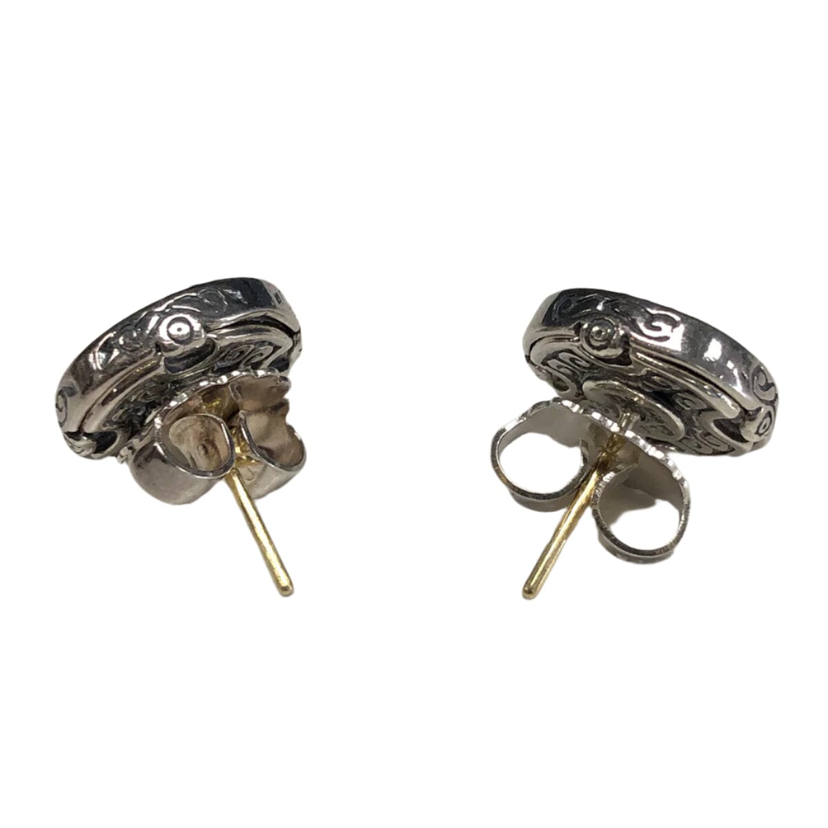 Great Lakes Coin Silver &amp; 18k Gold Constantine Coin Stud Earrings