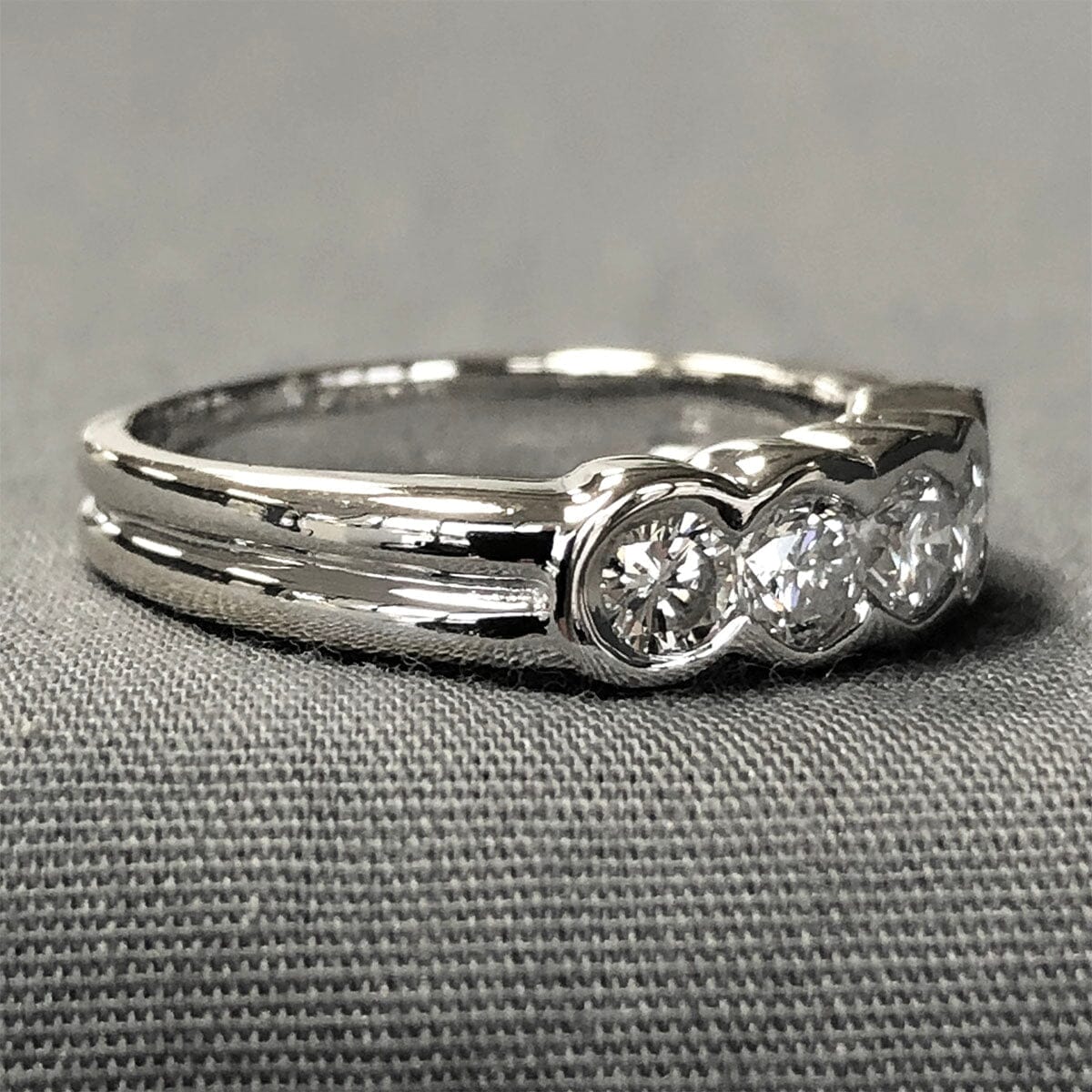 Great Lakes Coin 18 k White Gold Bezel Set Diamond Ring