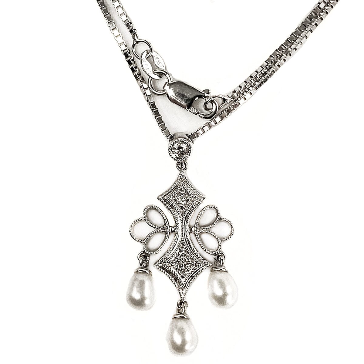 Great Lakes Boutique 14 k White Gold Chandelier Necklace