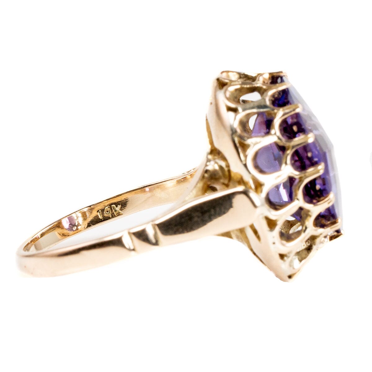 Great Lakes Boutique 14 k Gold Synthetic Checkered Alexandrite Ring