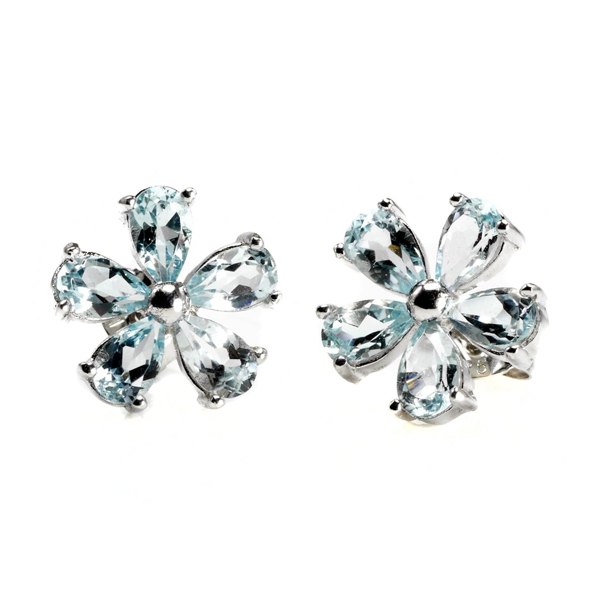 Great Lakes Boutique Silver and Cubic Zirconia Floral Earrings