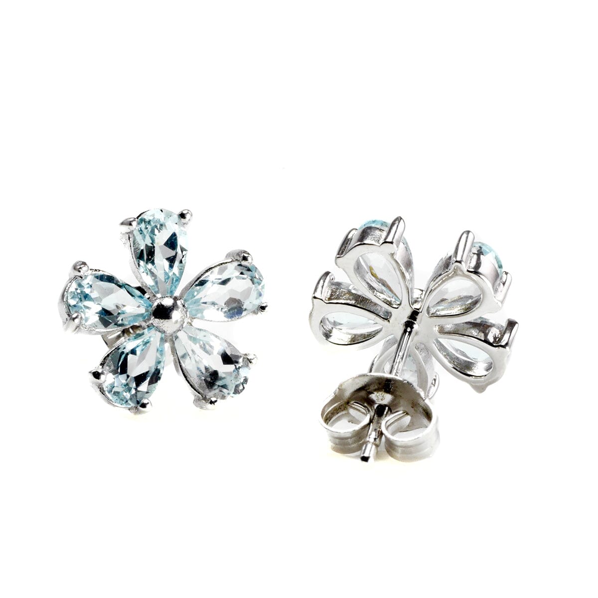 Great Lakes Boutique Silver and Cubic Zirconia Floral Earrings