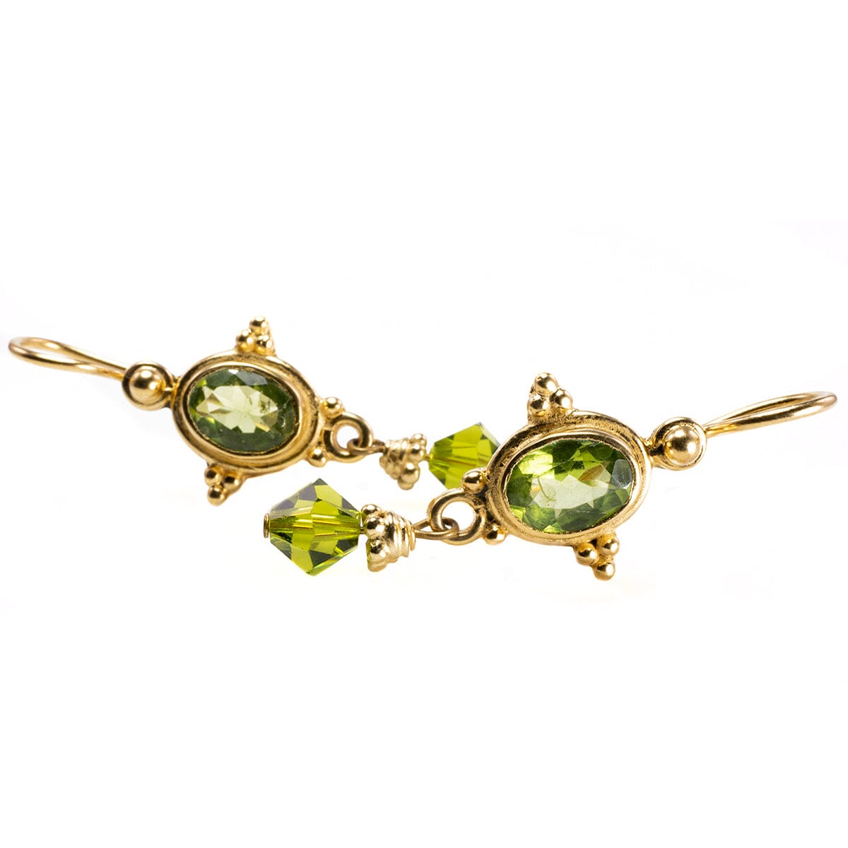 Great Lakes Boutique Gold Plated Peridot Dangle Earrings