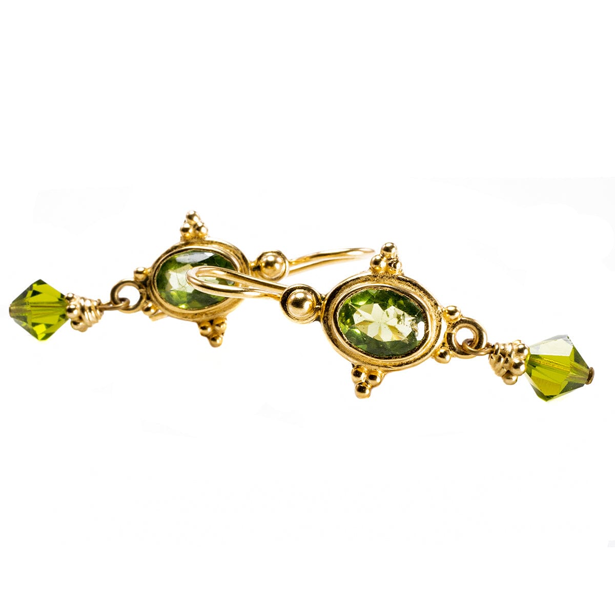 Great Lakes Boutique Gold Plated Peridot Dangle Earrings