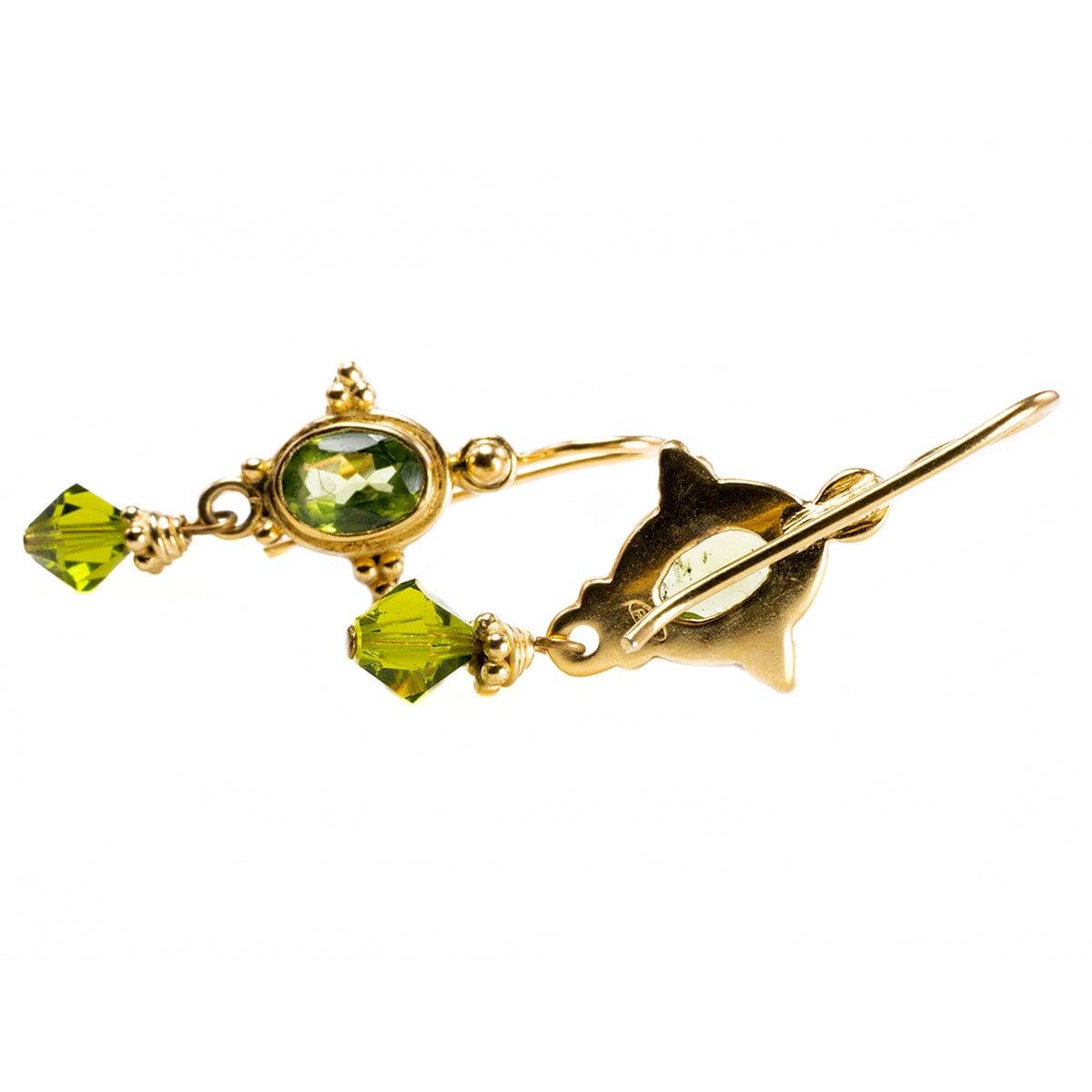 Great Lakes Boutique Gold Plated Peridot Dangle Earrings