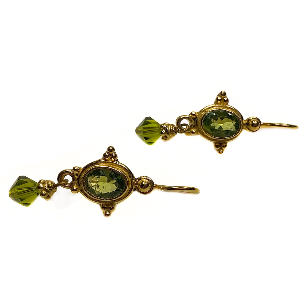 Great Lakes Boutique Gold Plated Peridot Dangle Earrings