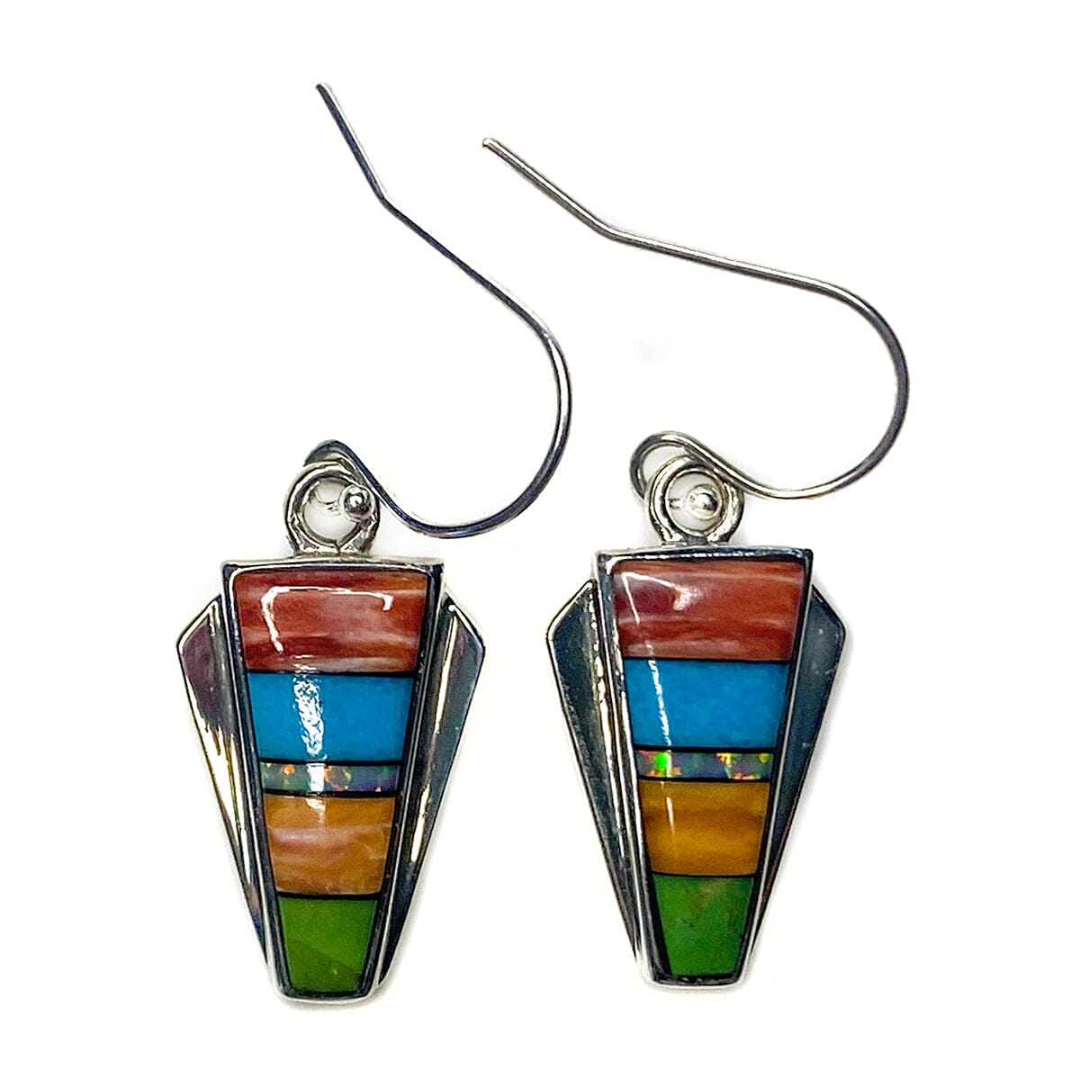 Great Lakes Boutique Silver &amp; Stone Inlay Earrings