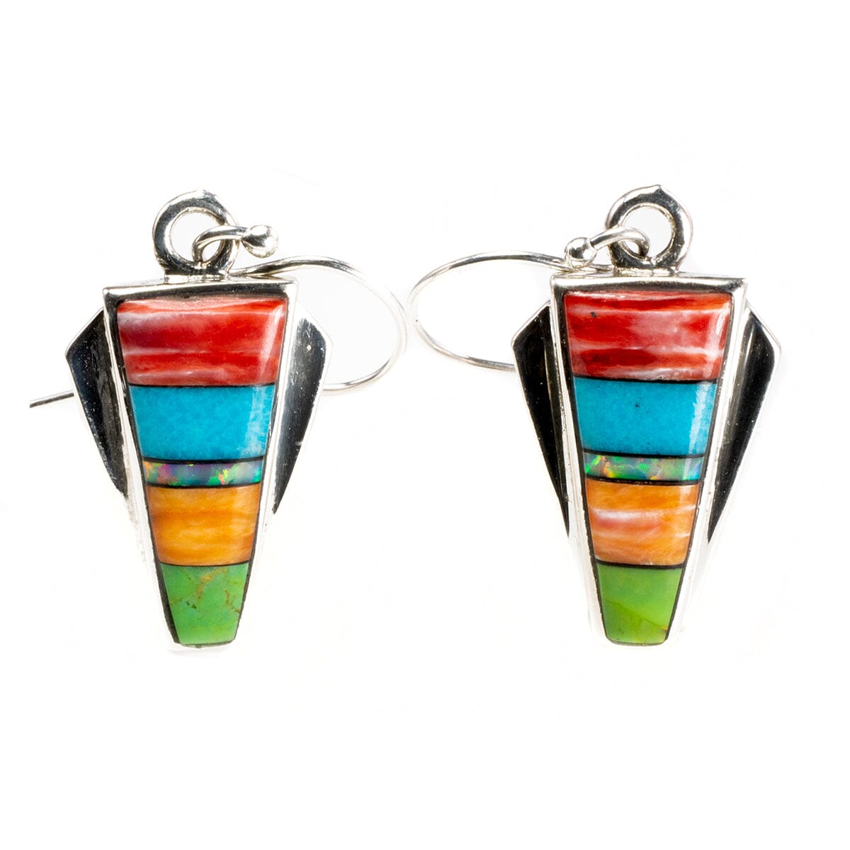 Great Lakes Boutique Silver &amp; Stone Inlay Earrings