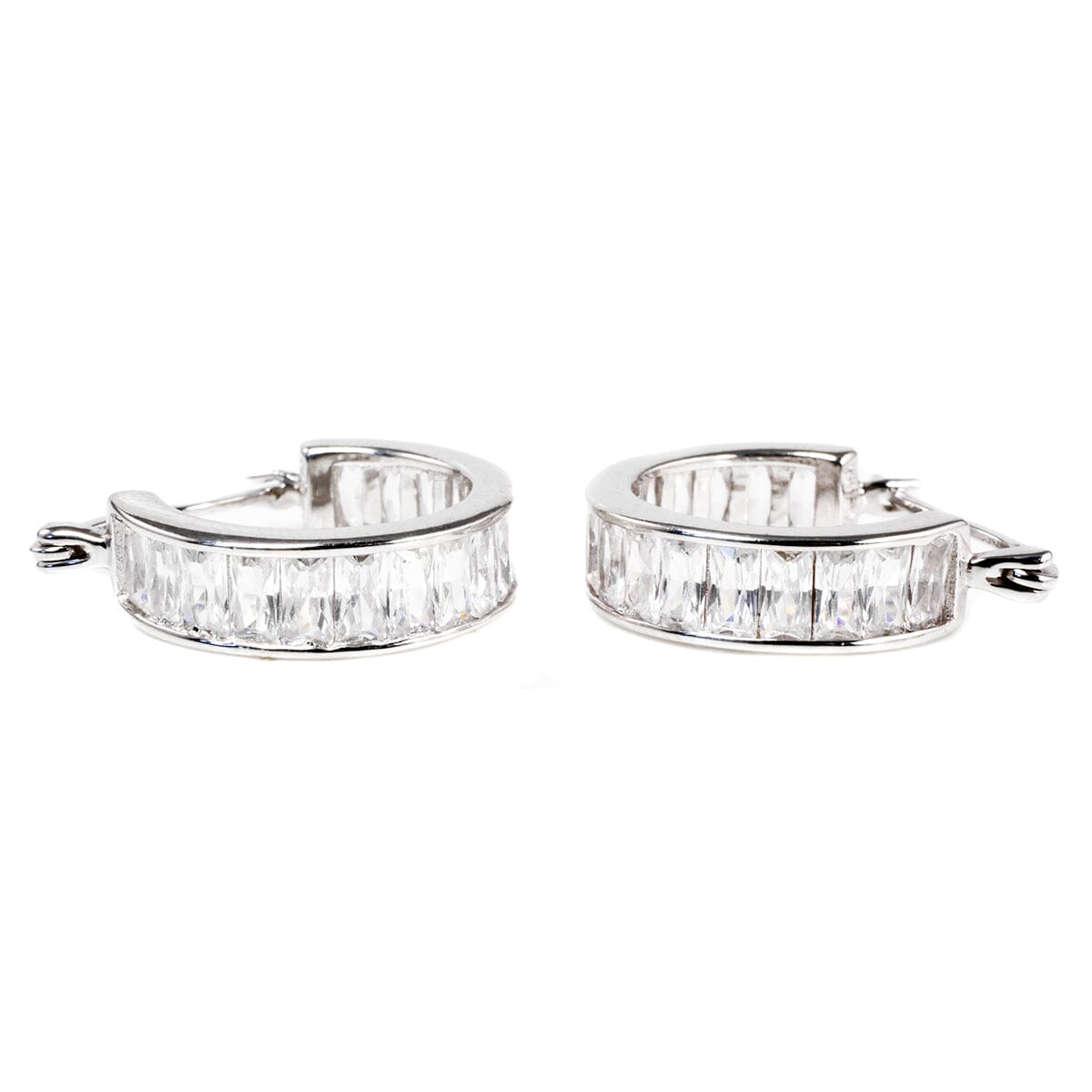 Great Lakes Boutique Silver &amp; Cubic Zirconia Hoop Earrings