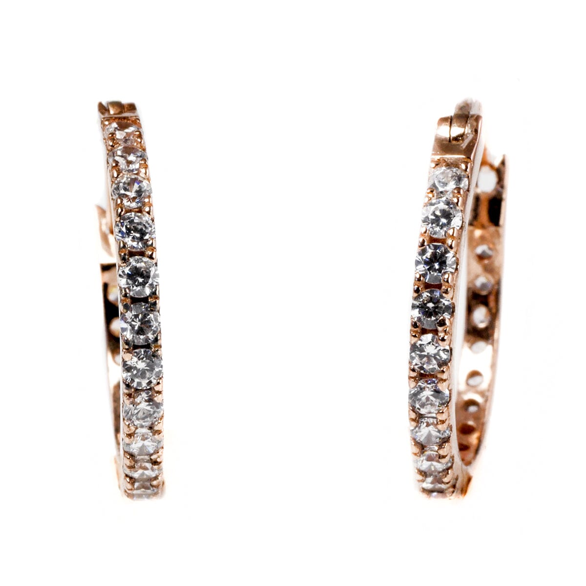 Great Lakes Boutique Rose Gold Plated Cubic Zirconia Hoop Earrings